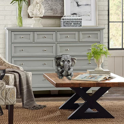 Elephant Grey Ornament Simulated Animal Resin Handicraft Courtyard Decoration