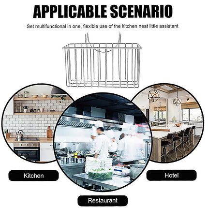 Stainless Steel Kitchen Sponge Holder Soap Brush Sink Caddy Drainer Rack Storage