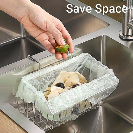 Stainless Steel Kitchen Sponge Holder Soap Brush Sink Caddy Drainer Rack Storage