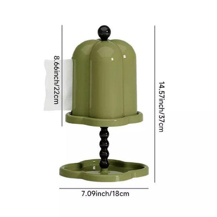 Double Shelf Paper Towel Box Dustproof Lid Vintage Tissue Holder for Kitchen