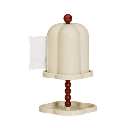 Double Shelf Paper Towel Box Dustproof Lid Vintage Tissue Holder for Kitchen