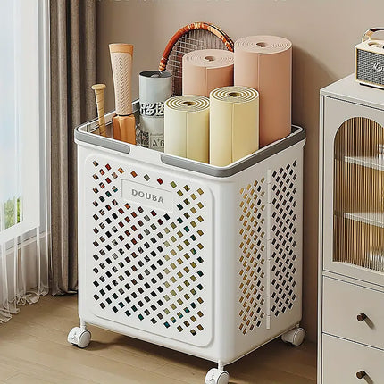 Folding Laundry Basket with Wheel Large Capacity Removable Dirty Clothes Storage