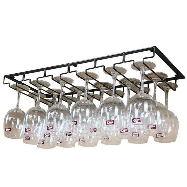 8/7/6/5/4/3 Slots Wine Glass Rack Holder Hanger Hanging Bar Storage Drying Rack - Aimall
