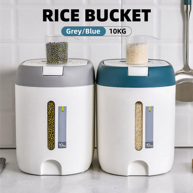 10KG Capacity Rice Storage Container Sealed Moisture Proof Kitchen Grain Bin