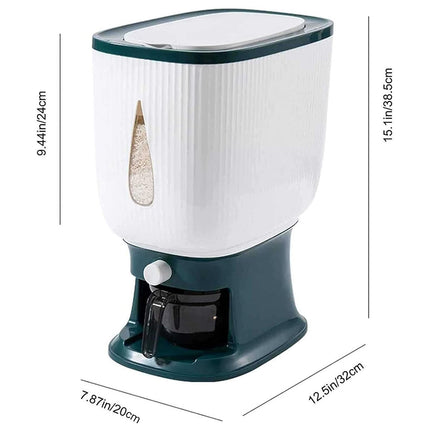 10kg Rice Storage Bucket Household Metering Rice Container Large Capacity