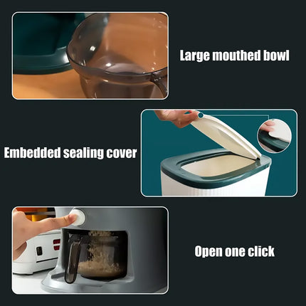 10kg Rice Storage Bucket Household Metering Rice Container Large Capacity