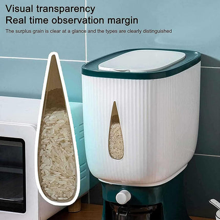 10kg Rice Storage Bucket Household Metering Rice Container Large Capacity