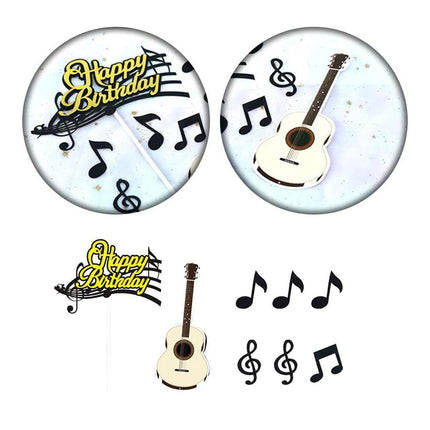 Music Notes Violin Cake Decoration Materials Birthday Cake Topper Inserts