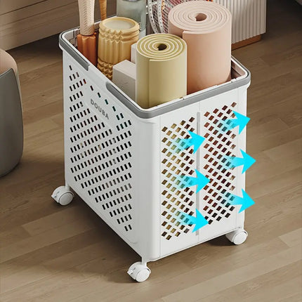 Folding Laundry Basket with Wheel Large Capacity Removable Dirty Clothes Storage