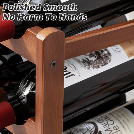 Bamboo Wooden Wine Rack 9 or 12 Bottle Organizer Storage Display Stand Home Decor