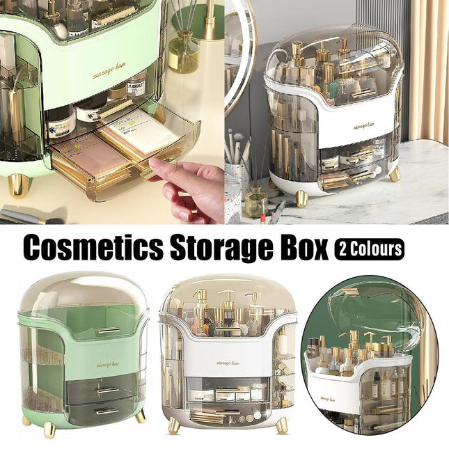 Large Capacity Cosmetic Storage Box Dustproof Organizer for Desktop Vanity Shelf