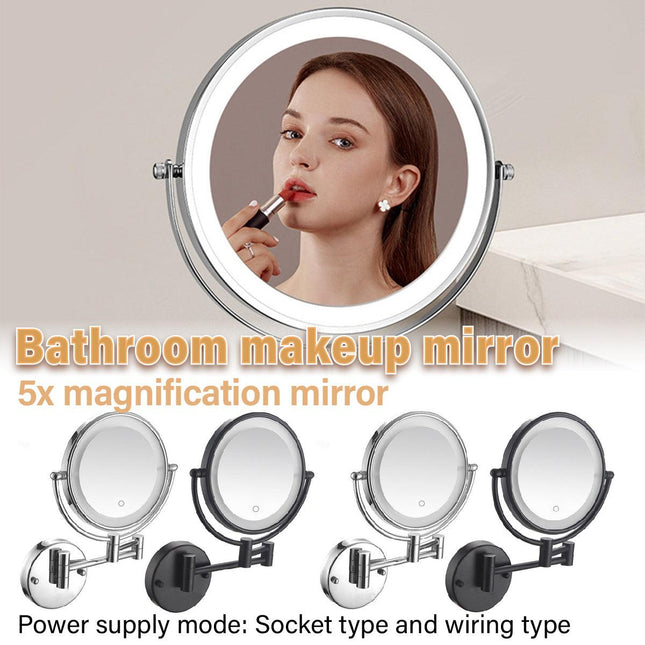 Folding Wall Mounted Makeup Mirror Telescopic Rotating Mirror for Hotel Bathroom