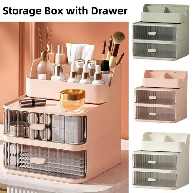 Drawer Storage Box Stationery Cosmetic Organizer Multi Purpose Desktop Holder