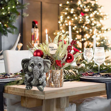 Elephant Grey Ornament Simulated Animal Resin Handicraft Courtyard Decoration