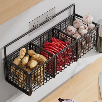 Wall Mount Storage Rack Kitchen Spice Racks Condiment Basket Bathroom Organizer