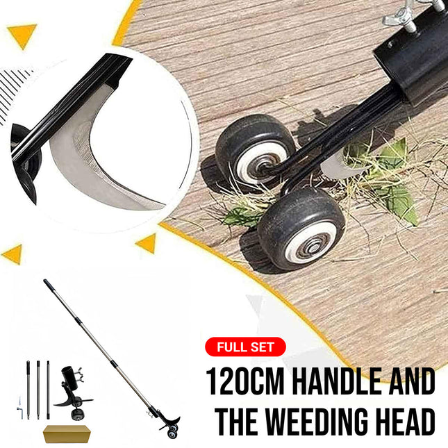 Portable Hook Weed Remover Tool Garden Patio Weeding Tool Weed Puller With Wheel