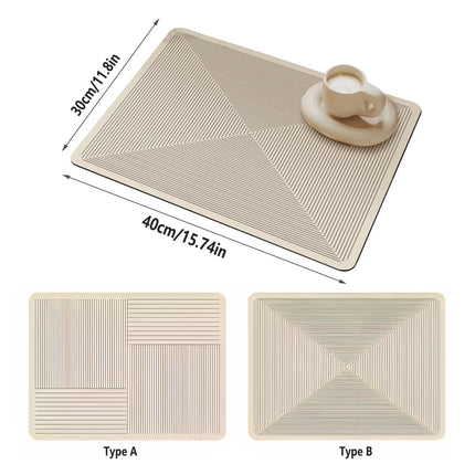 2PCS Kitchen Absorbent Pad Heat Insulation Mat Anti Slip Draining Pad Countertop