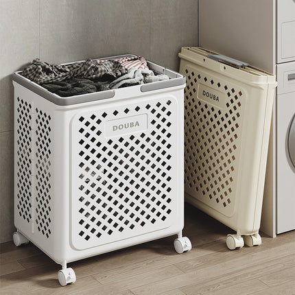 Folding Laundry Basket with Wheel Large Capacity Removable Dirty Clothes Storage