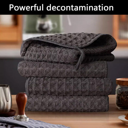 5PCS Waffle Cleaning Cloth Coffee Machine Bar Towel Dish Rag Absorbent