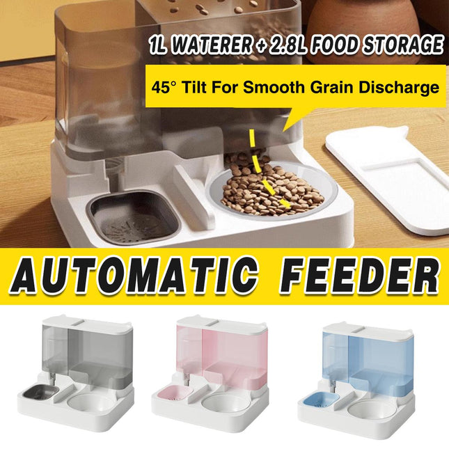 Automatic Cat Feeder Water Dispenser All in One Plastic Bowl for Cats and Dogs