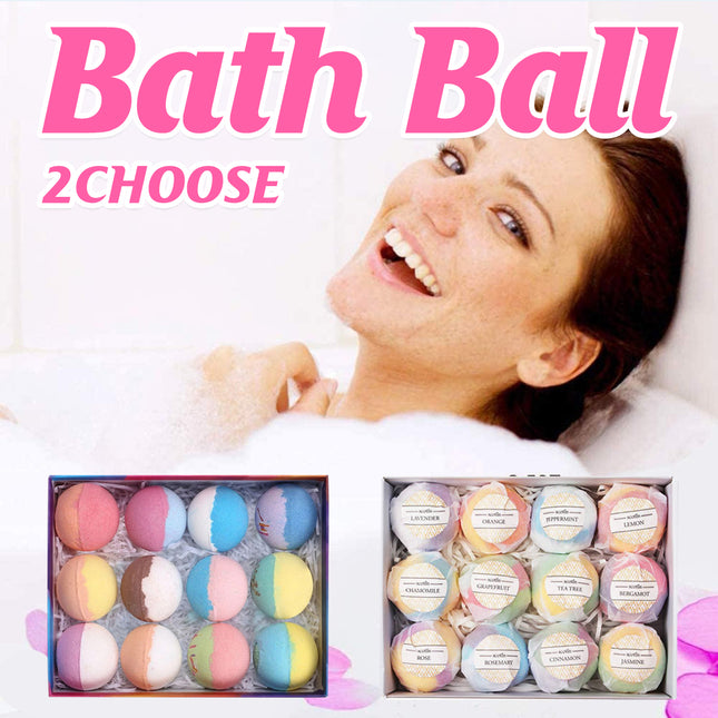 12PCS Essential Oil Bath Fizz Bombs Moisturizing Bath Salt Balls Self Care