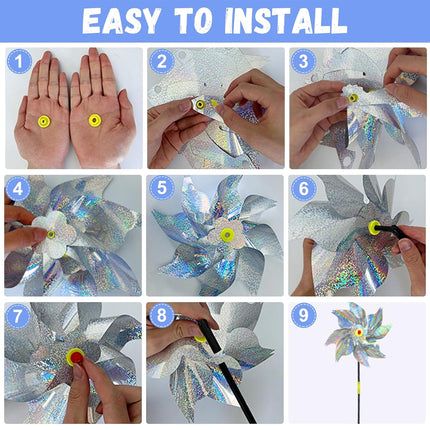 10PCS Bird-Driving Windmill Laser Device for Balcony Garden Farmland Bird Proof