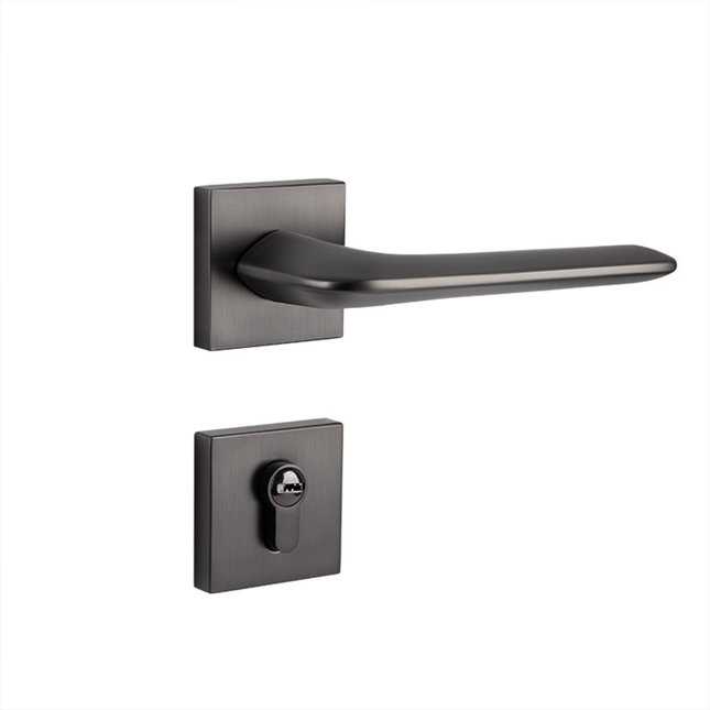 Room Door Lock Modern Style Black Bedroom Door Handle Interior Light Luxury