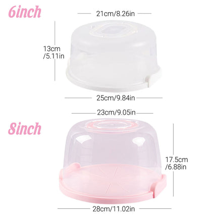 Reusable Plastic Cupcake Carrier Box Transparent Handle Cake Container