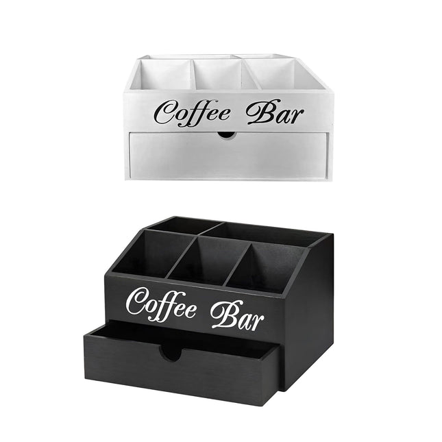 Wooden Coffee Capsule Storage Box Rack Light Wood Portable Tabletop Organizer