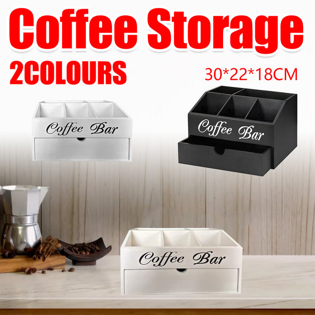 Wooden Coffee Capsule Storage Box Rack Light Wood Portable Tabletop Organizer