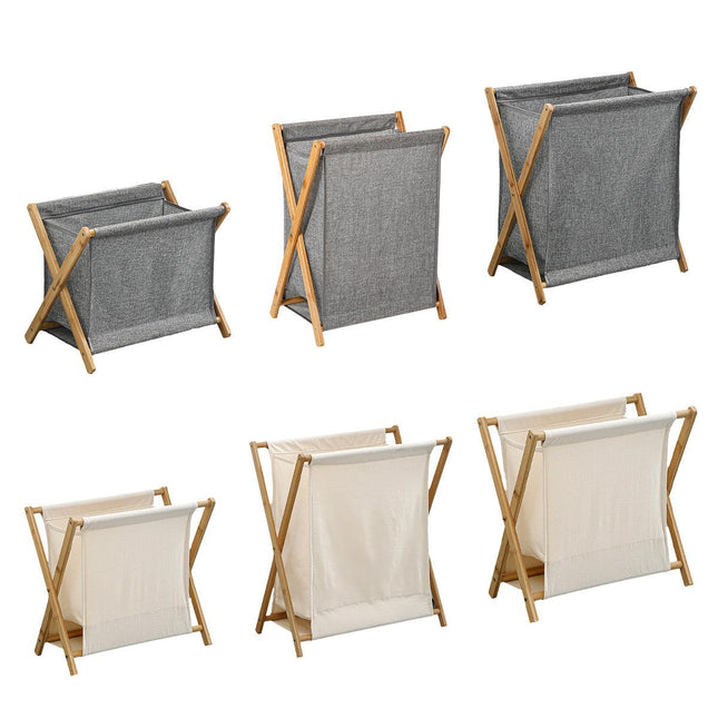 Wooden Collapsible Laundry Basket Dirty Clothes Storage Household Organizer