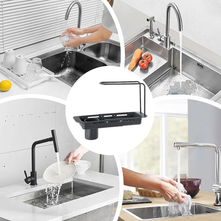Retractable Stainless Steel Kitchen Sink Drain Rack Kitchen Counter Storage
