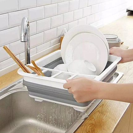 Kitchen Draining Rack Foldable Type Multi Functional Bowl Chopstick Drying Shelf