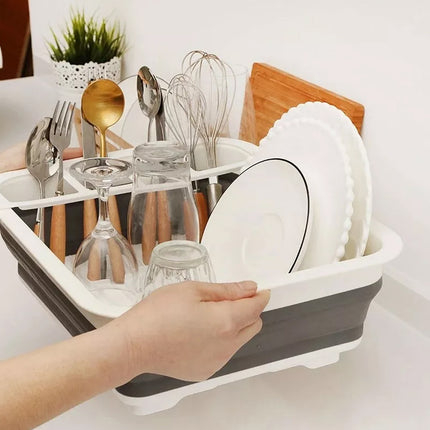 Kitchen Draining Rack Foldable Type Multi Functional Bowl Chopstick Drying Shelf
