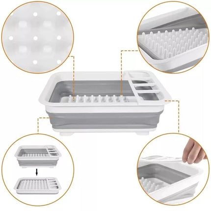 Kitchen Draining Rack Foldable Type Multi Functional Bowl Chopstick Drying Shelf