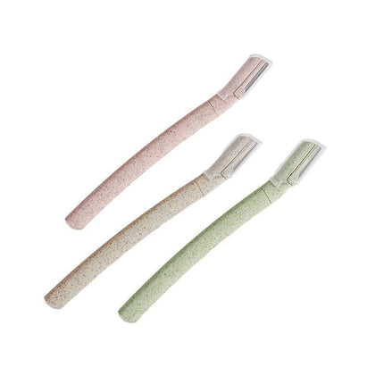3/6/12X Eyebrow Razor Wheatstraw Women’S Facial Dermaplaning Biodegradable Tools - Aimall