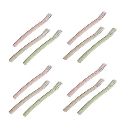 3/6/12X Eyebrow Razor Wheatstraw Women’S Facial Dermaplaning Biodegradable Tools - Aimall