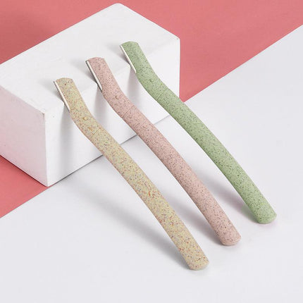3/6/12X Eyebrow Razor Wheatstraw Women’S Facial Dermaplaning Biodegradable Tools - Aimall