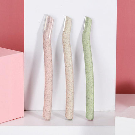 3/6/12X Eyebrow Razor Wheatstraw Women’S Facial Dermaplaning Biodegradable Tools - Aimall