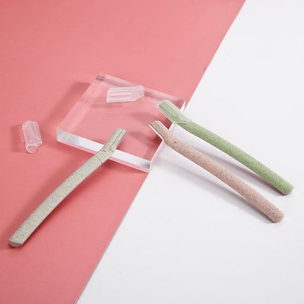3/6/12X Eyebrow Razor Wheatstraw Women’S Facial Dermaplaning Biodegradable Tools - Aimall