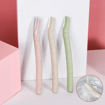 3/6/12X Eyebrow Razor Wheatstraw Women’S Facial Dermaplaning Biodegradable Tools - Aimall