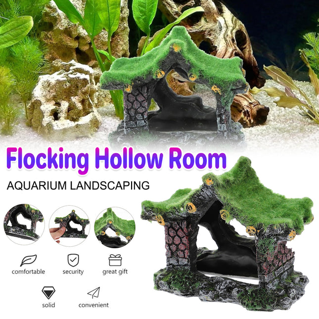 Fish Tank Ornament Hollow House Design Aquarium Decoration Landscape Accessory