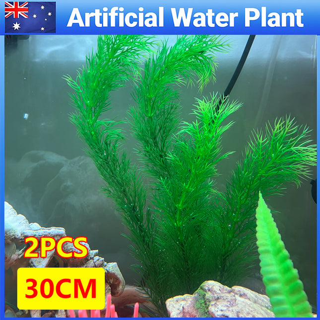 2PCS 30cm Artificial Aquarium Plants Plastic Water Grass Decoration for Fish Tank