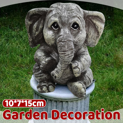 Elephant Grey Ornament Simulated Animal Resin Handicraft Courtyard Decoration
