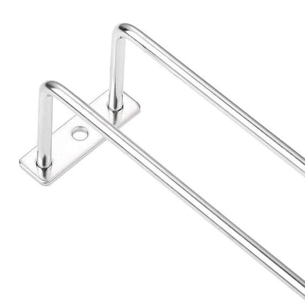 Under Cabinet Wine Glass Holder Rack 1PC Steel Hanging Cup Storage Bar Shelf