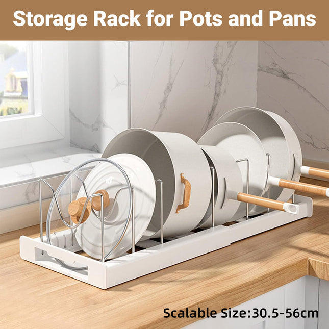 Adjustable Telescopic Pot Rack Cabinet Kitchen Sink Storage Shelf Organizer Use
