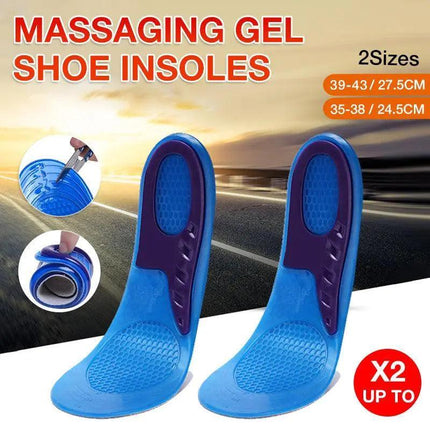 Massaging Gel Shoe Insoles Arch Supports For Men Women Flat Foot High Quality AU - Aimall