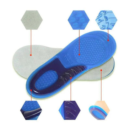 Massaging Gel Shoe Insoles Arch Supports For Men Women Flat Foot High Quality AU - Aimall