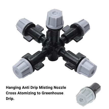 20PCS Anti-Drip Misting Nozzle Water Spray Drip Hanging Atomizing Nozzle Fog Cross