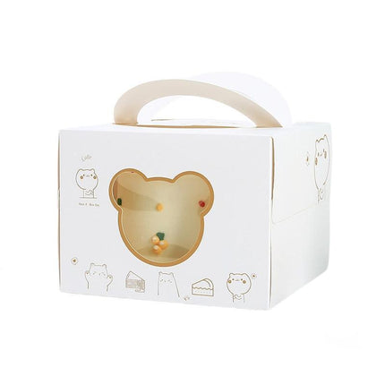 30PCS Bear Portable Cake Boxes Display Window Packing Case Party with Handle Birthday - Aimall